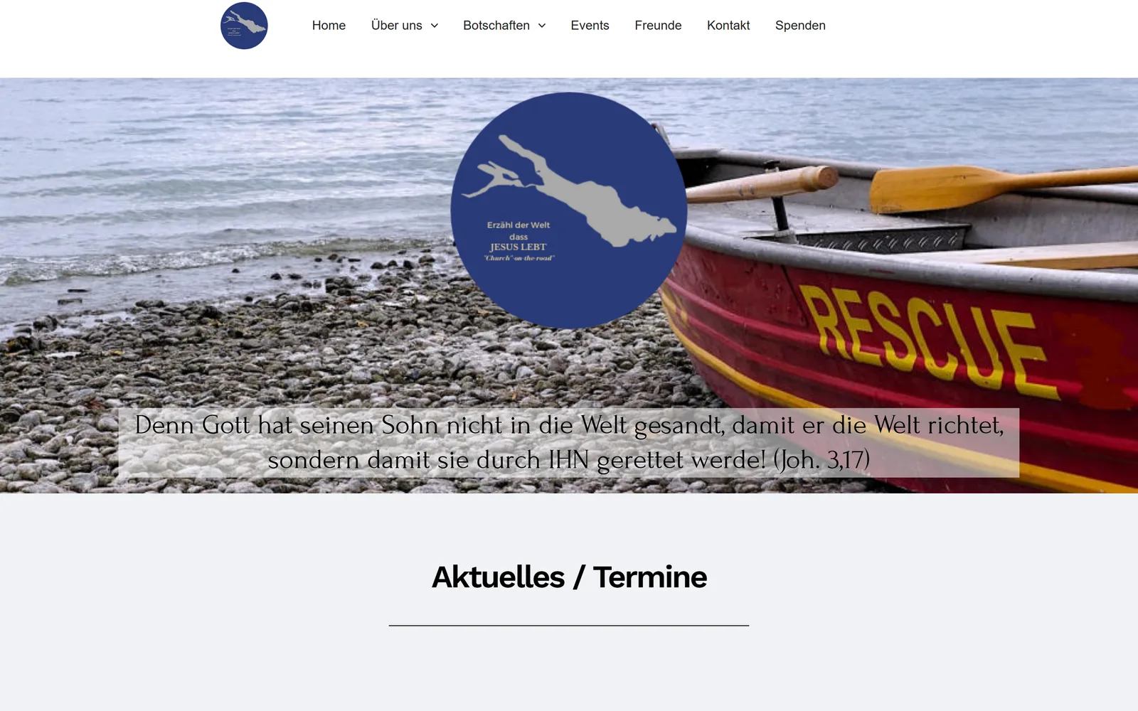Website von Church on the Road