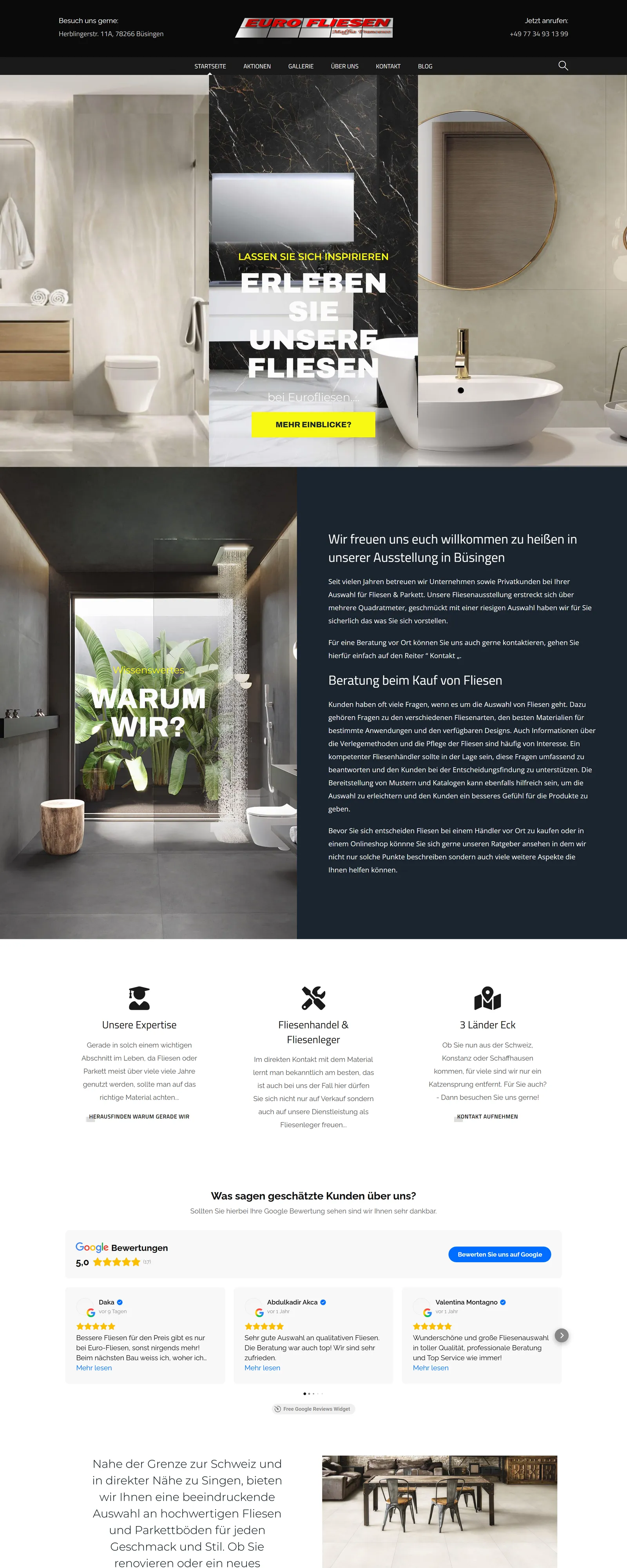 Website von Eurofliesen Maffia