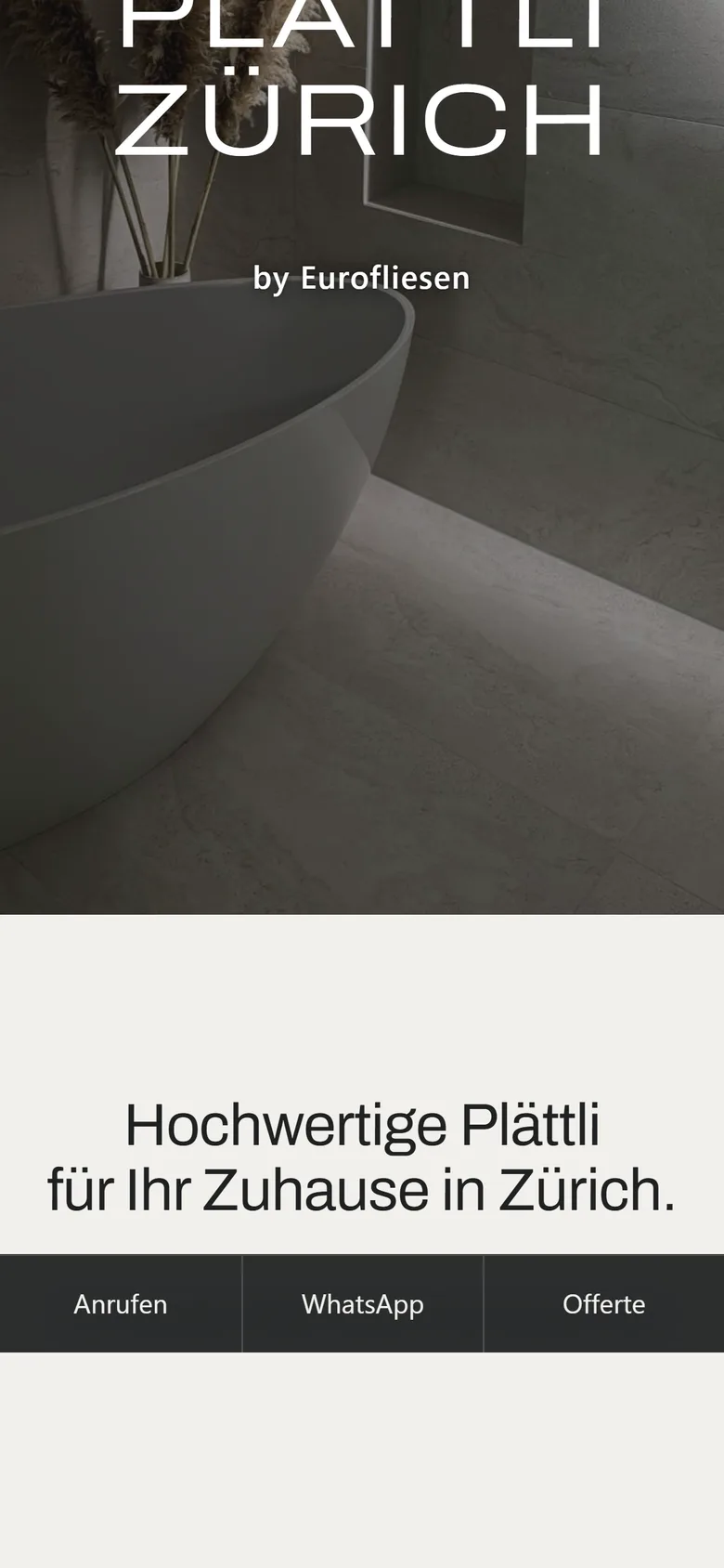 Website von Plättli Zürich
